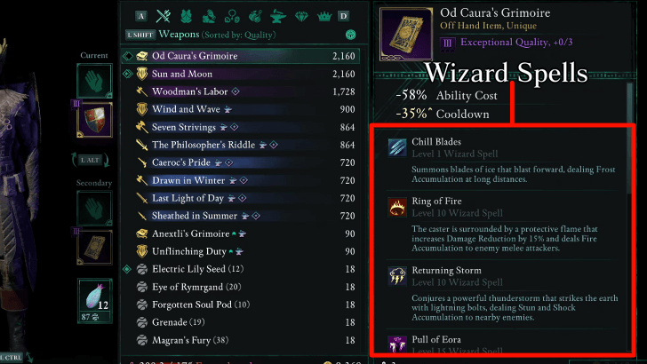 Avowed - Grimoires have Wizard Spells