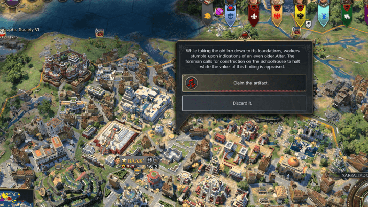 Civ 7 - Artifact Narrative Event