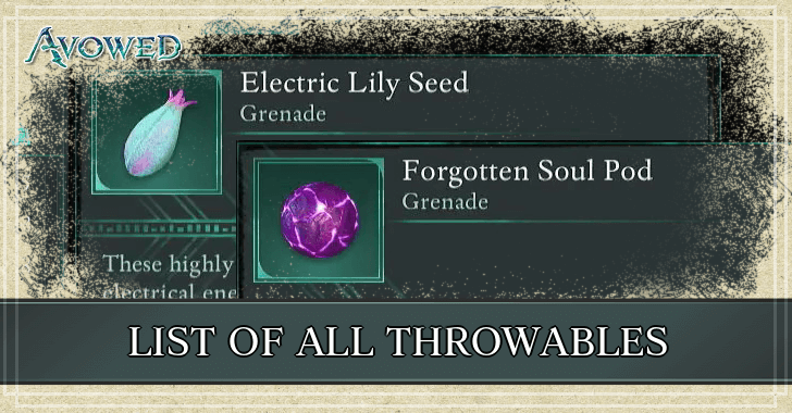 Avowed - List of All Throwables