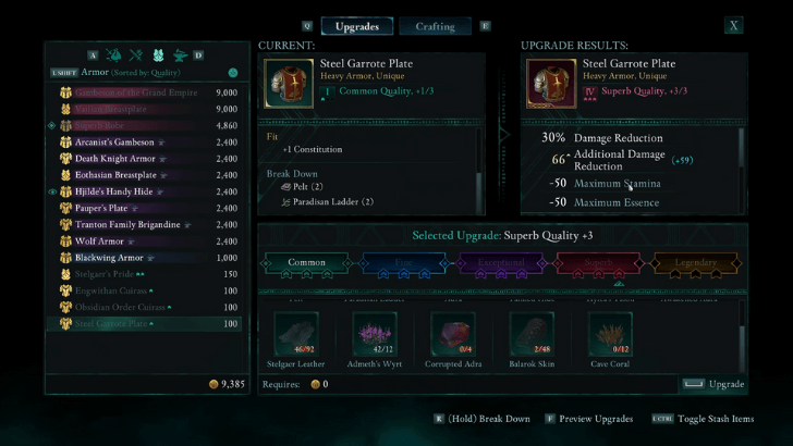 Avowed - Armor Upgrades Raise Additional Damage Reduction