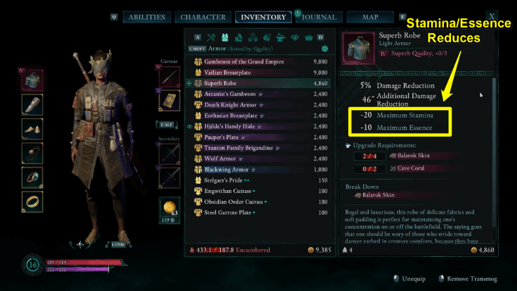 Avowed - Armors Affect Stamina and Essence