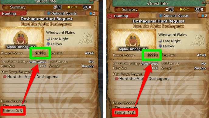 Reward Decreases Per Faint 2.0