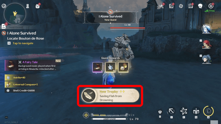 Wuthering Waves Saving Fish From Drowning Trophy