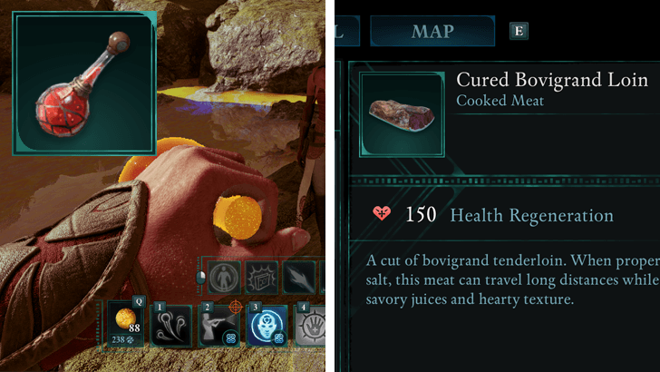 Drink a Health Potion or Eat Food