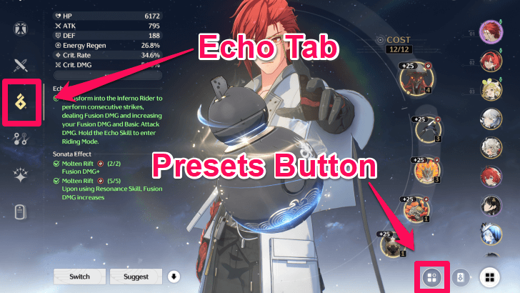 Echo Preset Button