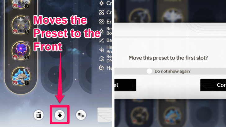 Preset Move Button