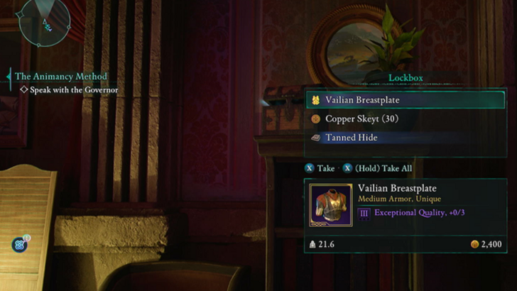Avowed - Vailian Breastplate Location in Emerald Stair