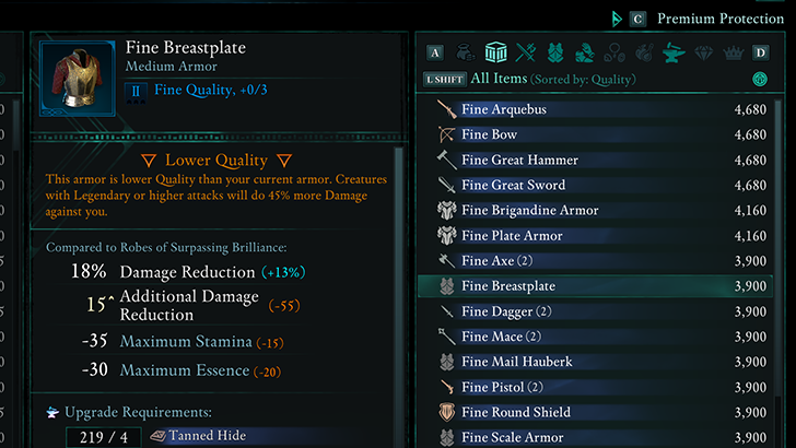 Buy Fine Quality Weapons or Armor