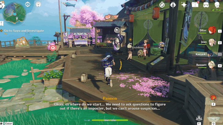 Go to Sayu and Investigate