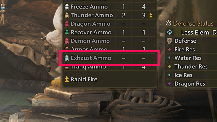 Exhaust Ammo in Ammo List