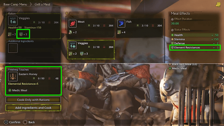 Elemental Resistance from Food