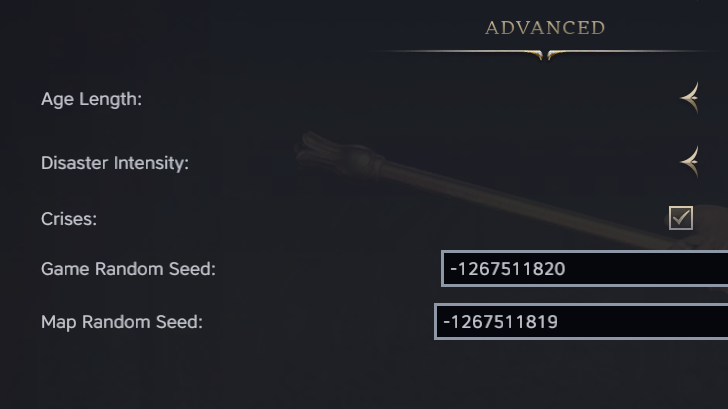 Advanced Options Map Seed