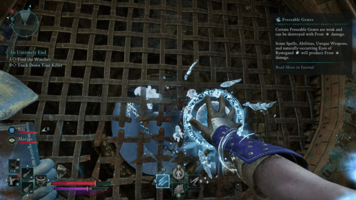 Freeze the rusty grate to break it