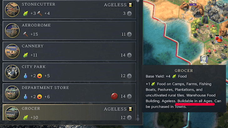 Grocer buildable in all Ages