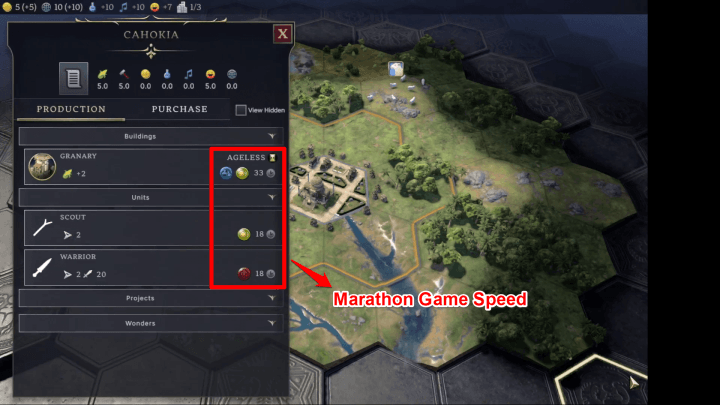 Civ 7 Game Speed Example