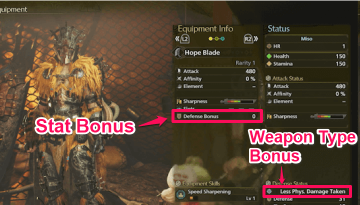 Weapon Defense Bonus Explanation