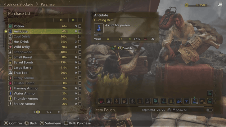 Monster Hunter Wilds Purchasing Provisions