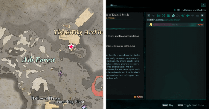 Avowed - Greaves of Exalted Stride Location