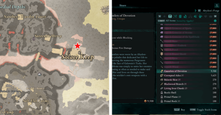 Avowed - Gauntlets of Devotion Location