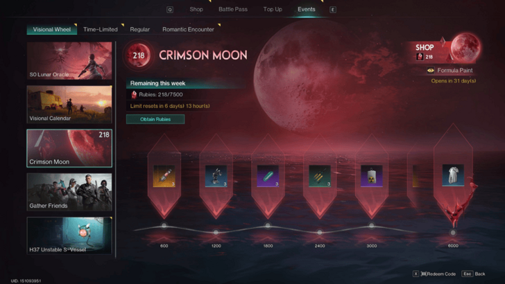 Once Human - Crimson Moon Rewards