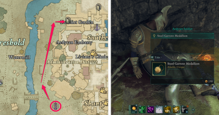 Avowed - Steel Garrote Medallion Location