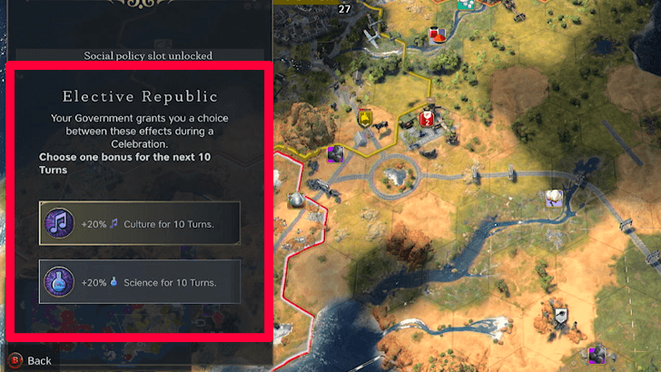 Celebration effects for Elective Republic