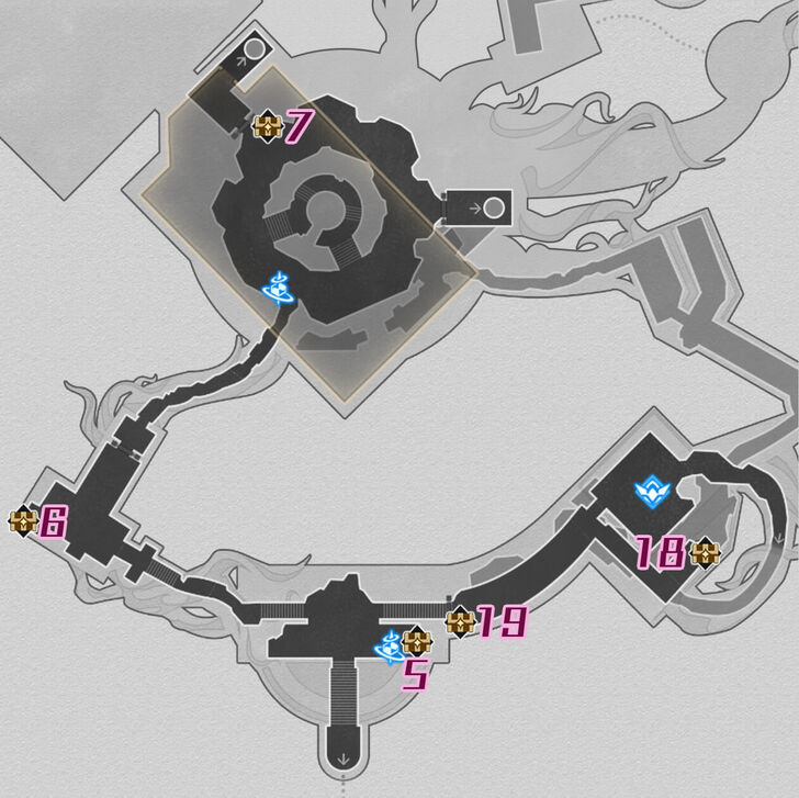 HSR Murmuring Woods Grove of Epiphany Chest Map F1 North