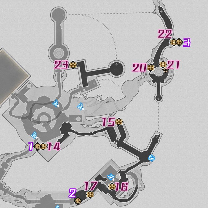 HSR Murmuring Woods Grove of Epiphany Chest Map F2