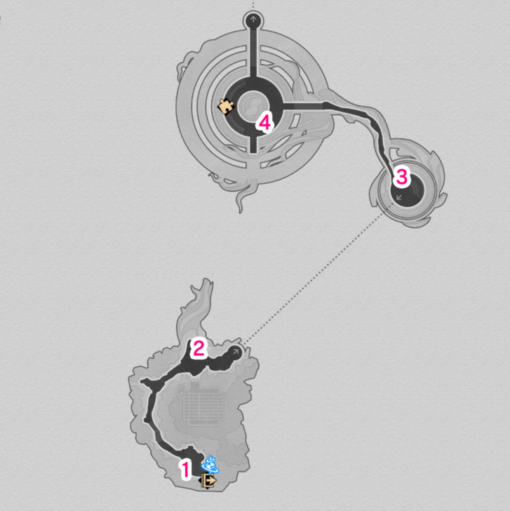 Star Rail - Murmuring Woods Grove of Epiphany Nymph Locations F1 South