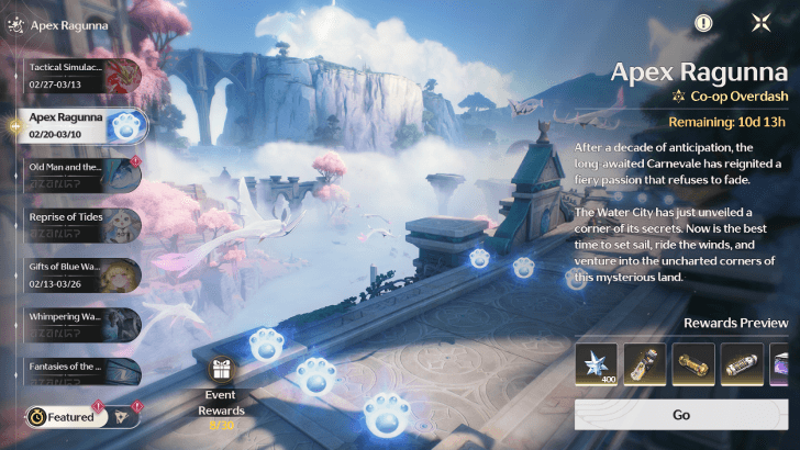 Access the Event From the Menu