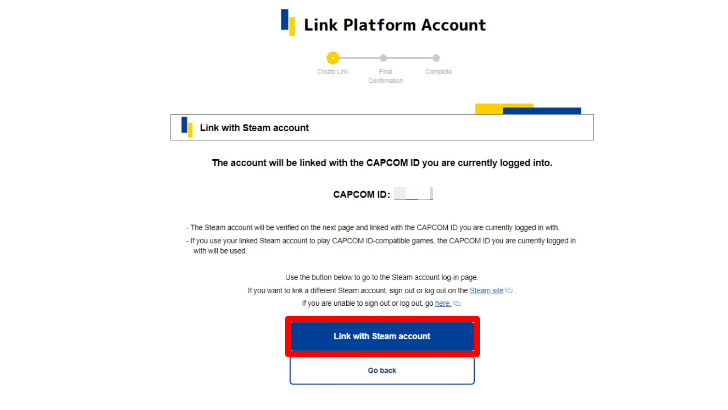 Monster Hunter Wilds CAPCOM ID Linking Step 4