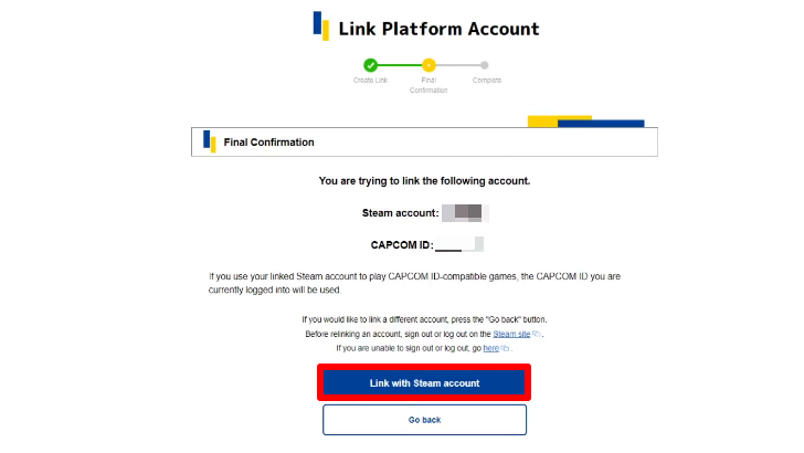 Monster Hunter Wilds CAPCOM ID Linking Step 5