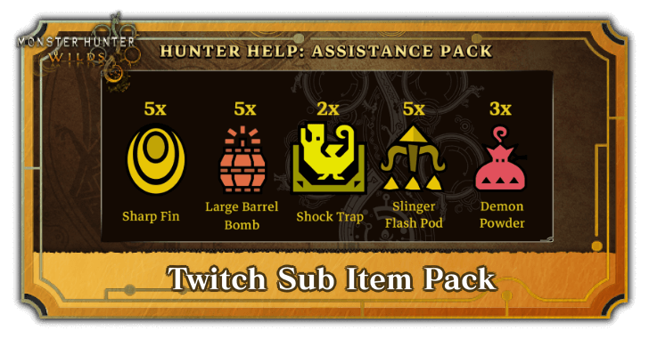 Monster Hunter Wilds Twitch Sub Item Pack