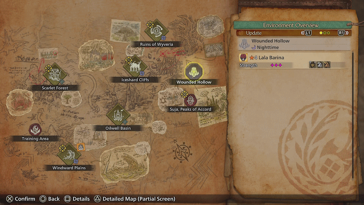 Monster Hunter Wilds - World Map Menu