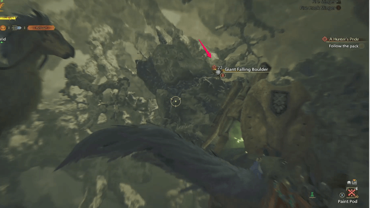 Monster Hunter Wilds - Use the Giant Falling Boulder