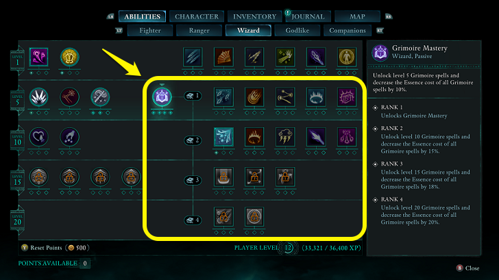 Grimoire Mastery Tree