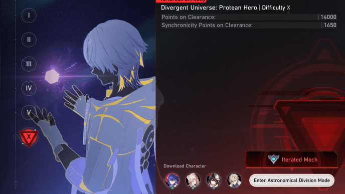 Star Rail - Divergent Universe Protean Hero - Difficulty X