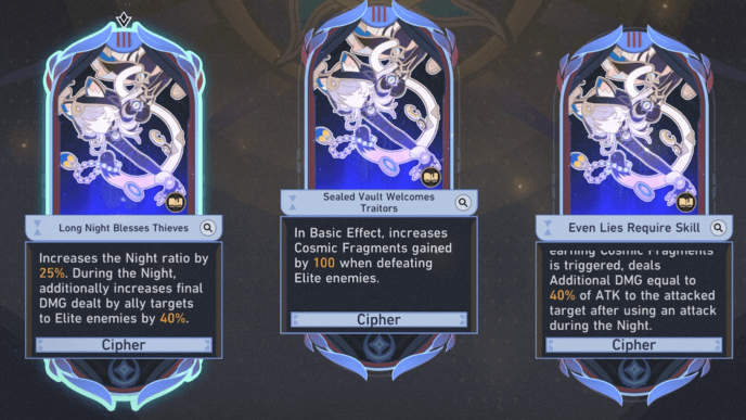 Star Rail - Divergent Universe Protean Hero - Cipher Boons