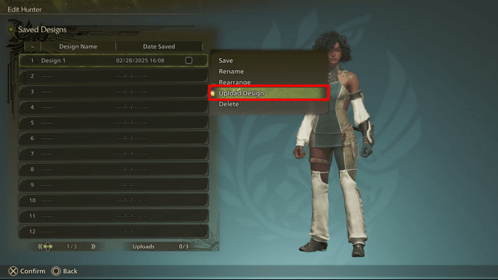 Monster Hunter Wilds How to Create a Design Code Step 5