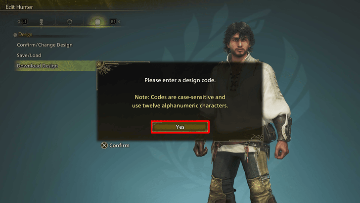 Monster Hunter Wilds How to Download Design Codes Step 2