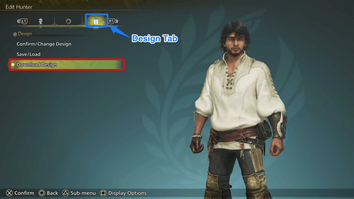 Monster Hunter Wilds How to Download Design Codes Step 1