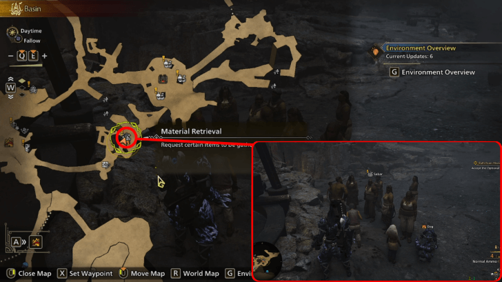 Monster Hunter Wilds Sabar Material Gatherer Location