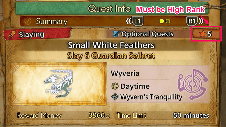 Small White Feathers Quest