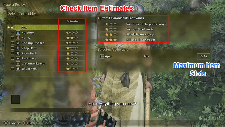 Monster Hunter Wilds Materials Gathered Have Estimated Quantities