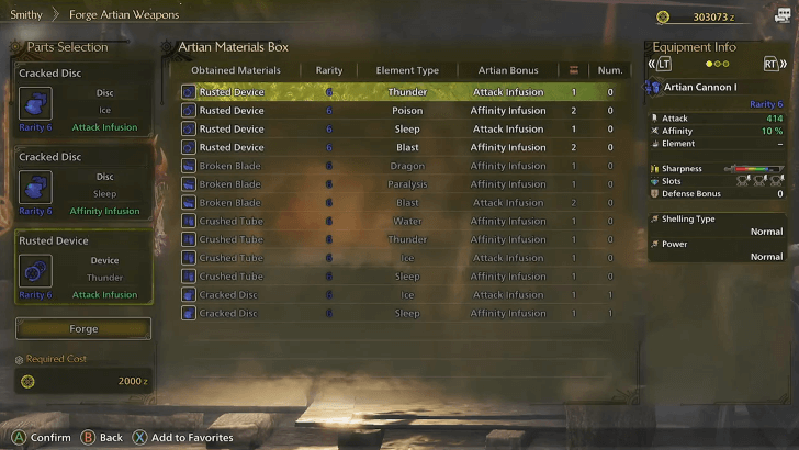 Select Artian Materials