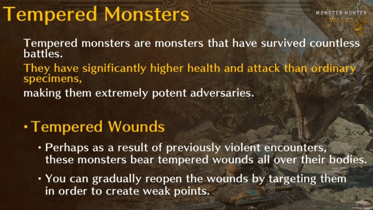 Tempered Monsters and Tempered Wounds