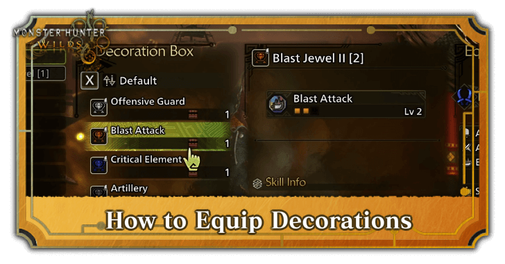 Monster Hunter Wilds How to Equip Decorations