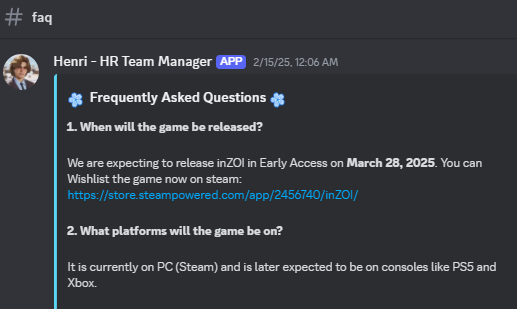 Official Discord FAQ