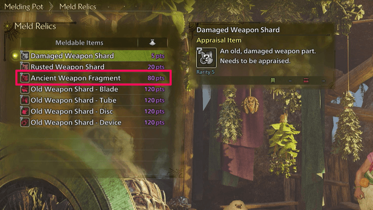 Melding Pot Ancient Weapon Fragments