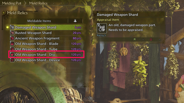 Old Weapon Shards - Disc Melding Pot